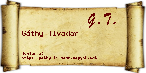 Gáthy Tivadar névjegykártya